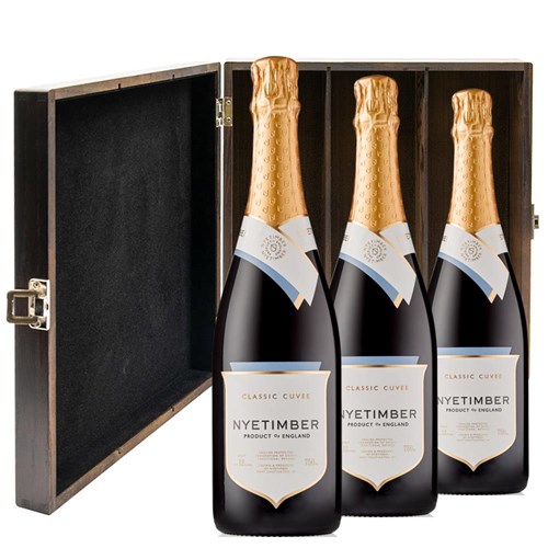 Nyetimber Classic Cuvee 75cl Treble Elm Wood Gift Boxed (3x75cl)